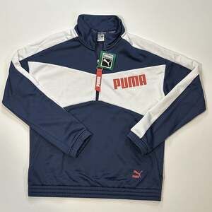 Puma Archive T7 Half Zip Crew Men's Medium NWT Blue White Orange $70